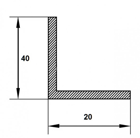 Алюминиевый уголок разнополочный 40х20 мм Effector 3,0 м B 20.01 серебро матовое Алюминиевый уголок разнополочный 40х20 мм Effector 3,0 м B 20.01 серебро матовое