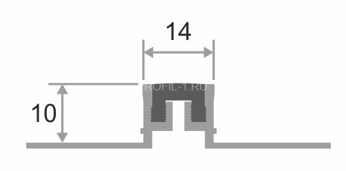 Алюминиевый компенсационный профиль ПО-114 серый 2,7 м