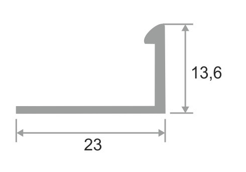 L-образный профиль латунный 12 мм ЛПО-Г12 браш 2,7 м