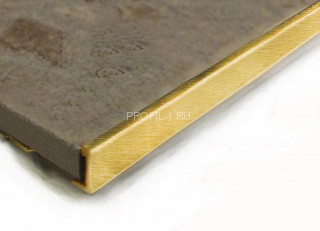 L-образный профиль латунный 12 мм ЛПО-Г12 браш 2,7 м