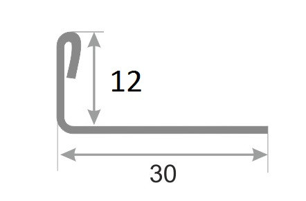 L-профиль из нержавеющей стали SL005-12H серебро глянец браш 2,7 м