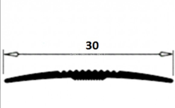 Латунный порог одноуровневый с рифлением против скольжения STN 30 ON 30 полированный 2,7м