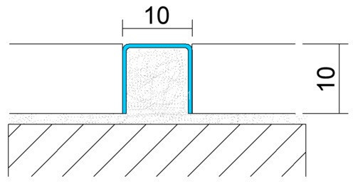 П-образный профиль из нержавеющей стали 10х10 мм SU102-10H золото глянец 2,7 м