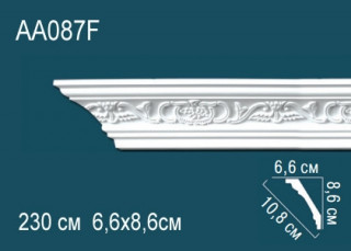 Потолочный плинтус гибкий с рисунком Перфект AA087F полиуретан 86х108х66 мм 230 см