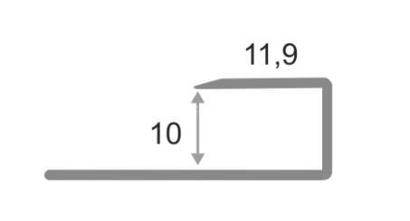 Окантовочный П-профиль алюминиевый 10 мм ПО-П10 белый муар 2,7 м