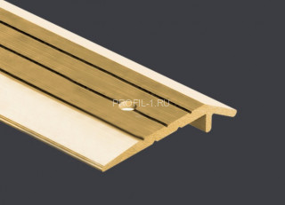 Порог-кант 30х5 мм с насечками Cezar LPS 2,5 м латунь полированная с отверстием Порог-кант 30х5 мм с насечками Cezar LPS 2,5 м латунь полированная с отверстием