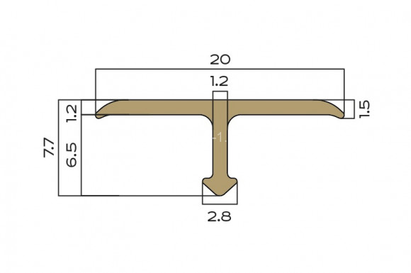 Т-профиль полукруглый 20 мм латунный NEEXY PVL37-04 ANTBL антик бронза светлая 2.7м
