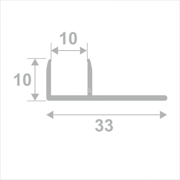 Алюминиевый П-профиль для стекла 10х10 мм ПО-211 серебро глянец 2.7 м