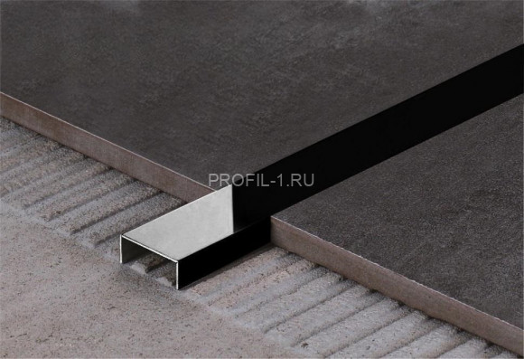 П-профиль бордюрный 10х30 мм из нержавеющей стали SS 304 FSUP30-BP S.S.304 черный полированный 2.7 м