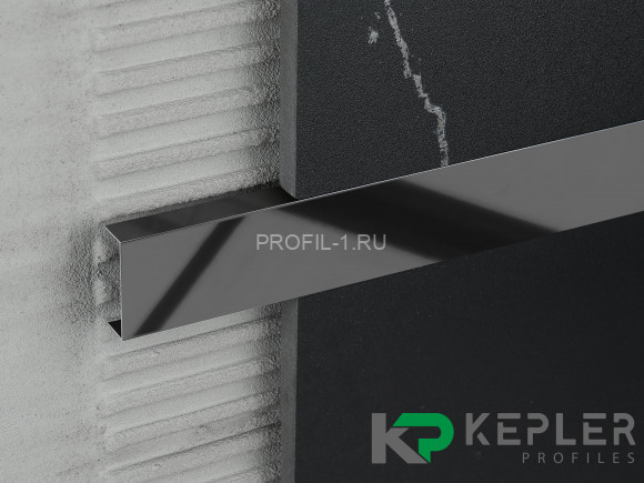 П-профиль бордюрный 10х30 мм из нержавеющей стали SS 304 FSUP30-BP S.S.304 черный полированный 2.7 м