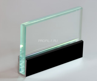 Алюминиевый П-образный профиль для стекла 9 мм ПО-145 черный матовый 2.7 м