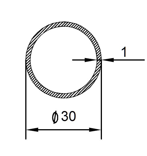 Алюминиевая труба 30х1 мм 3 метра Алюминиевая труба 30х1 мм 3 метра