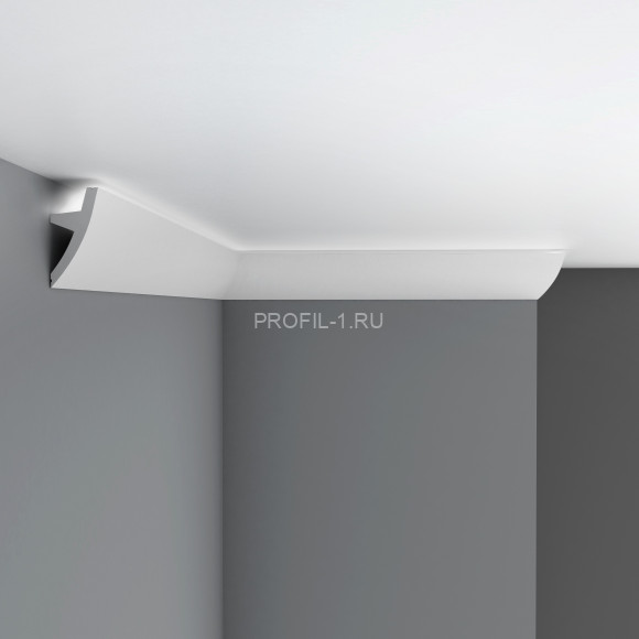 Плинтус потолочный гладкий Decomaster D502 Дюропрофиль 73х36х2000 мм белый
