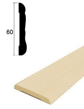 Наличник ПВХ 60 мм Lemal 22060 Цвет 0073 Бук светлый 2,2 м