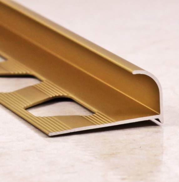 Алюминиевая раскладка внешняя 14 мм ПО-14 золото матовое 2,7 м