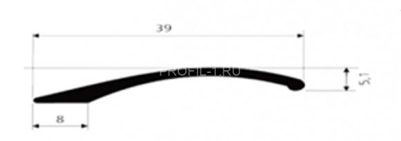 Латунный порог разноуровневый DR39 ON 39х7,5 полированный 2,7м