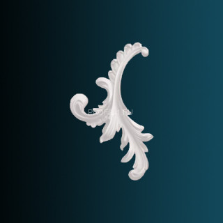 Декоративный орнамент Перфект G2342L левый белый 250х150х25 мм