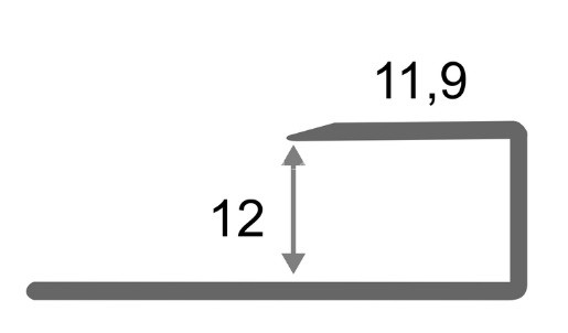 Окантовочный П-профиль алюминиевый 12 мм ПО-П12 серебро матовое 2,7 м Окантовочный П-профиль алюминиевый 12 мм ПО-П12 серебро матовое 2,7 м