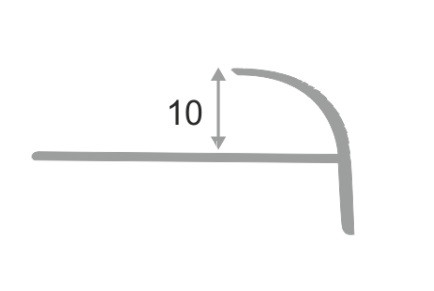 С-образный профиль алюминиевый 10 мм ПО-10,5 золото матовое 2,7 м