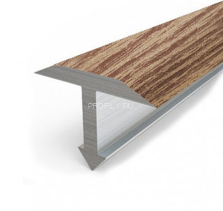 Алюминиевый профиль Т-образный 26 мм Т-26 Л Светлый дуб 2,7 м (упаковка 10 штук)