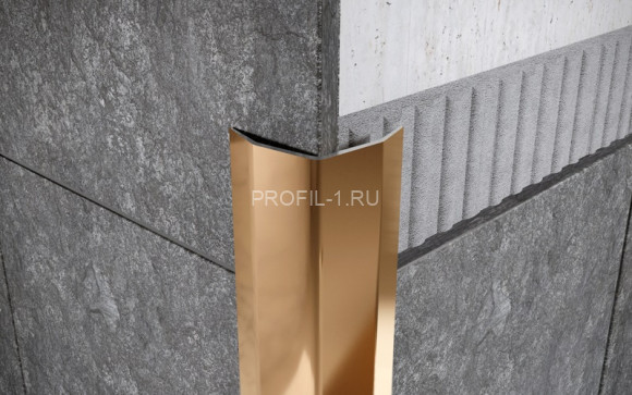 Уголок из нержавеющей стали равнополочный с загнутыми краями 90х90 мм FD 90 GP золото полированное 300 см Уголок из нержавеющей стали равнополочный с загнутыми краями 90х90 мм FD 90 GP золото полированное 300 см