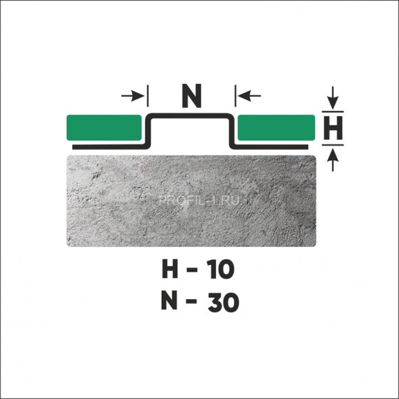 П-образный профиль из нержавеющей стали закладной 10х30 мм FUM 10х30 P полированная сталь 270 см