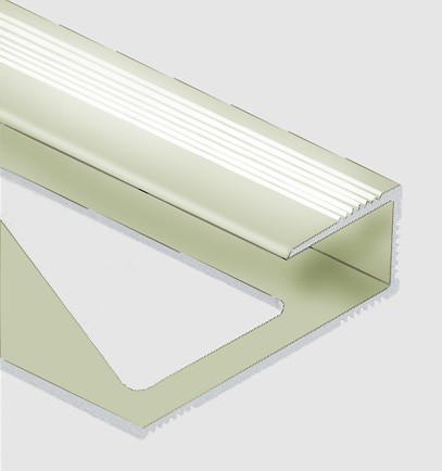 Профиль для ламината оконечный Panel L с рифлением алюминий 12 мм PV45-17 титан блестящий 2,7 м