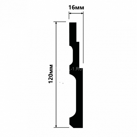Напольный плинтус HiWood B120V1 белый 120х16 мм 2 метра Напольный плинтус HiWood B120V1 белый 120х16 мм 2 метра