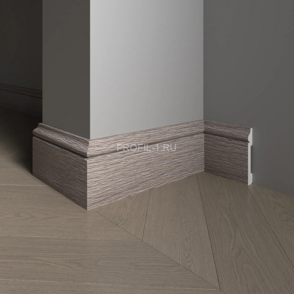 Напольный плинтус Decor-Dizayn 005-80SH полистирол под дерево 79х13х2400 мм