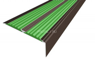 Алюминиевый угол-порог с 2-мя резиновыми вставками 70х22 мм АУ-70-Анод коньяк-зеленый 2,0 м Алюминиевый угол-порог с 2-мя резиновыми вставками 70х22 мм АУ-70-Анод коньяк-зеленый 2,0 м
