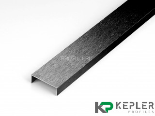 П-профиль бордюрный 10х30 мм из нержавеющей стали SS 304 FSUP30-BS S.S.304 черный сатинированный 2.7 м