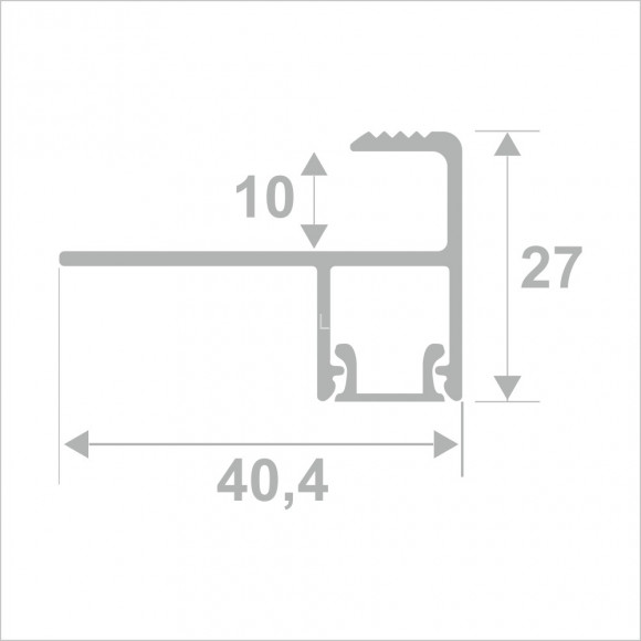 Алюминиевый F-профиль на ступени под светодиодную ленту ПО-218 черный муар 2,7 м Алюминиевый F-профиль на ступени под светодиодную ленту ПО-218 черный муар 2,7 м