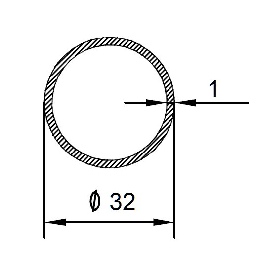 Алюминиевая труба 32х1 мм 3 метра