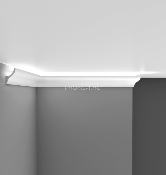 Плинтус потолочный гладкий Decomaster D506 Дюропрофиль 50х32х2000 мм белый