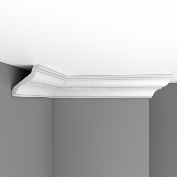 Плинтус потолочный  80х85х2400 мм Decomaster 96120 из полиуретана белый под покраску