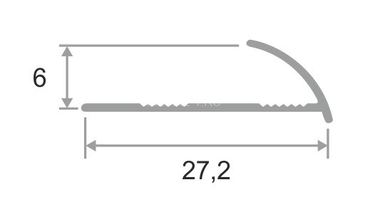Алюминиевый профиль С-образный 6 мм ПО-6 бронза глянец  2,7 м