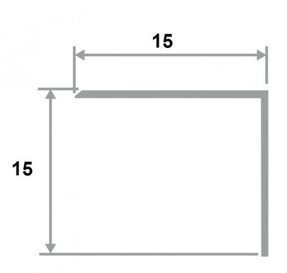 Латунный уголок равнополочный PА 15 OA 15х15 антик 2,7м