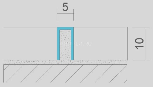 П-образный профиль из нержавеющей стали 5х10 мм SUP052 золото глянец 2,7 м