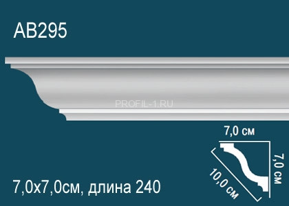 Потолочный плинтус гладкий Перфект AB295 белый полиуретан 70х100х70 мм 240 см