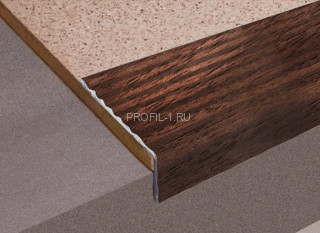 Алюминиевый порог угловой 20х40 мм с рифлением Д16 КД Орех 2,7 м (упаковка 10 штук) Алюминиевый порог угловой 20х40 мм с рифлением Д16 КД Орех 2,7 м (упаковка 10 штук)