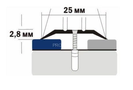 Алюминиевый порог одноуровневый 25 мм с насечками А1 КР золото люкс 2,7 м (упаковка 10 штук)