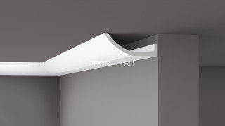 Потолочный плинтус NMC Wallstyl WT4 белый полистирол 180х70 мм 2м