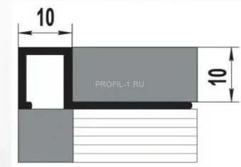 Профиль для плитки П-образный алюминий 10х10 мм PV31-18 черный матовый 2,7 м