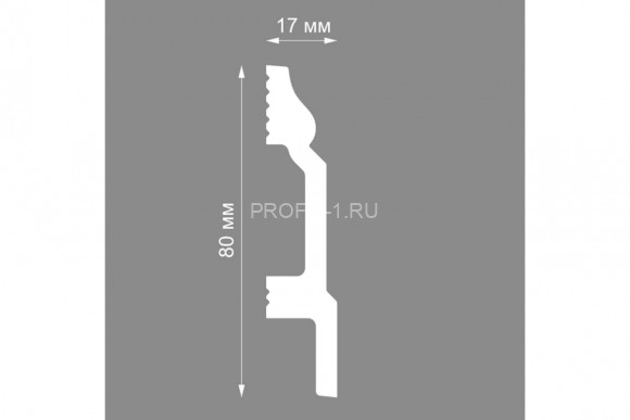 Напольный плинтус Формат 08007DF белый полистирол 17х80 мм 2м
