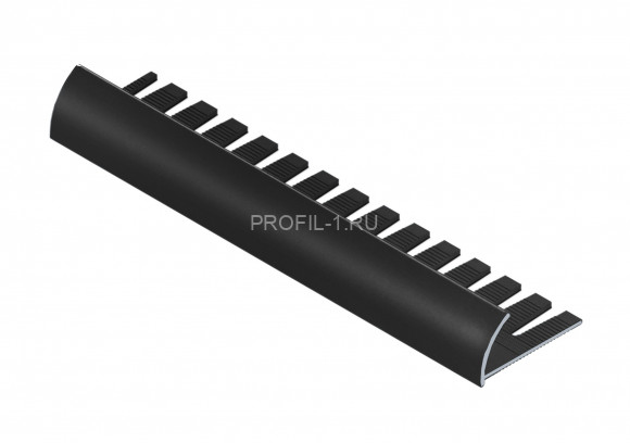 С-профиль алюминиевый для плитки алюминиевый гибкий 10 мм NEEXY PV20-19 BBL черный блестящий 2.7 м