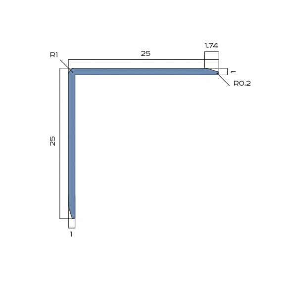 Алюминиевый уголок 25х25 мм NEEXY PV64-02 MS серебро матовое 2.7 м