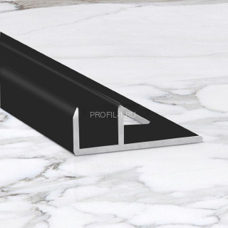 Алюминиевый П-профиль для стекла 10х10 мм ПО-211 черный матовый 2.7 м