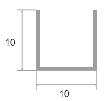 Алюминиевый П-профиль 10х10 мм Евротрим 0200.05 черный 2,95 м