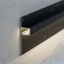 Алюминиевый теневой плинтус с LED подсветкой ПТС-222 черный матовый 2,7 м Алюминиевый теневой плинтус с LED подсветкой ПТС-222 черный матовый 2,7 м