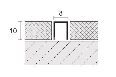 П-образный профиль из нержавеющей стали 8х10 мм SUP082 золото глянец 2,7 м